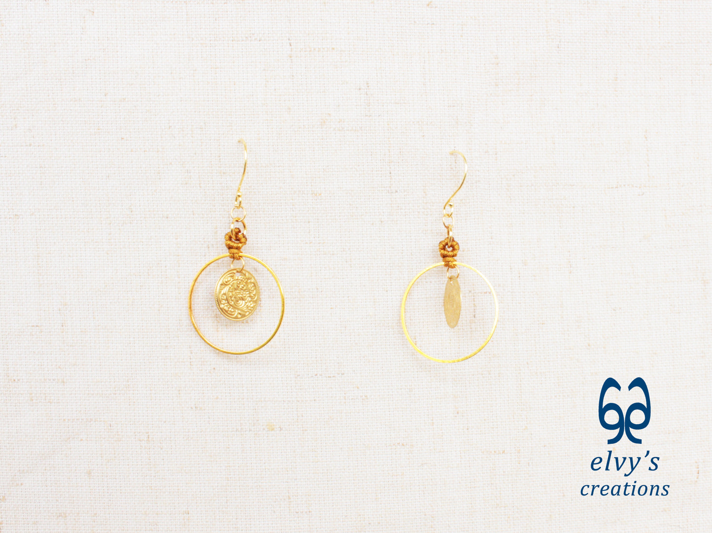 Handmade Traditional Earrings, Greek Folklore Earrings with Red Coral Gemstone