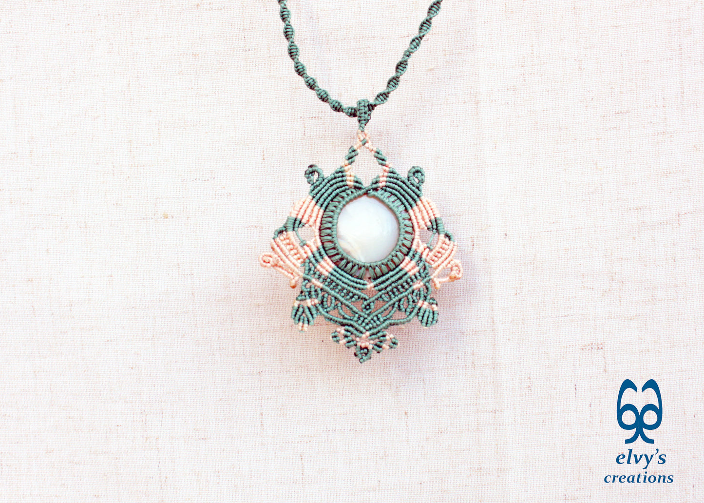 White Agate Beaded Necklace, Gemstone Macrame Choker, Unique Birthday Gift for Women or Men