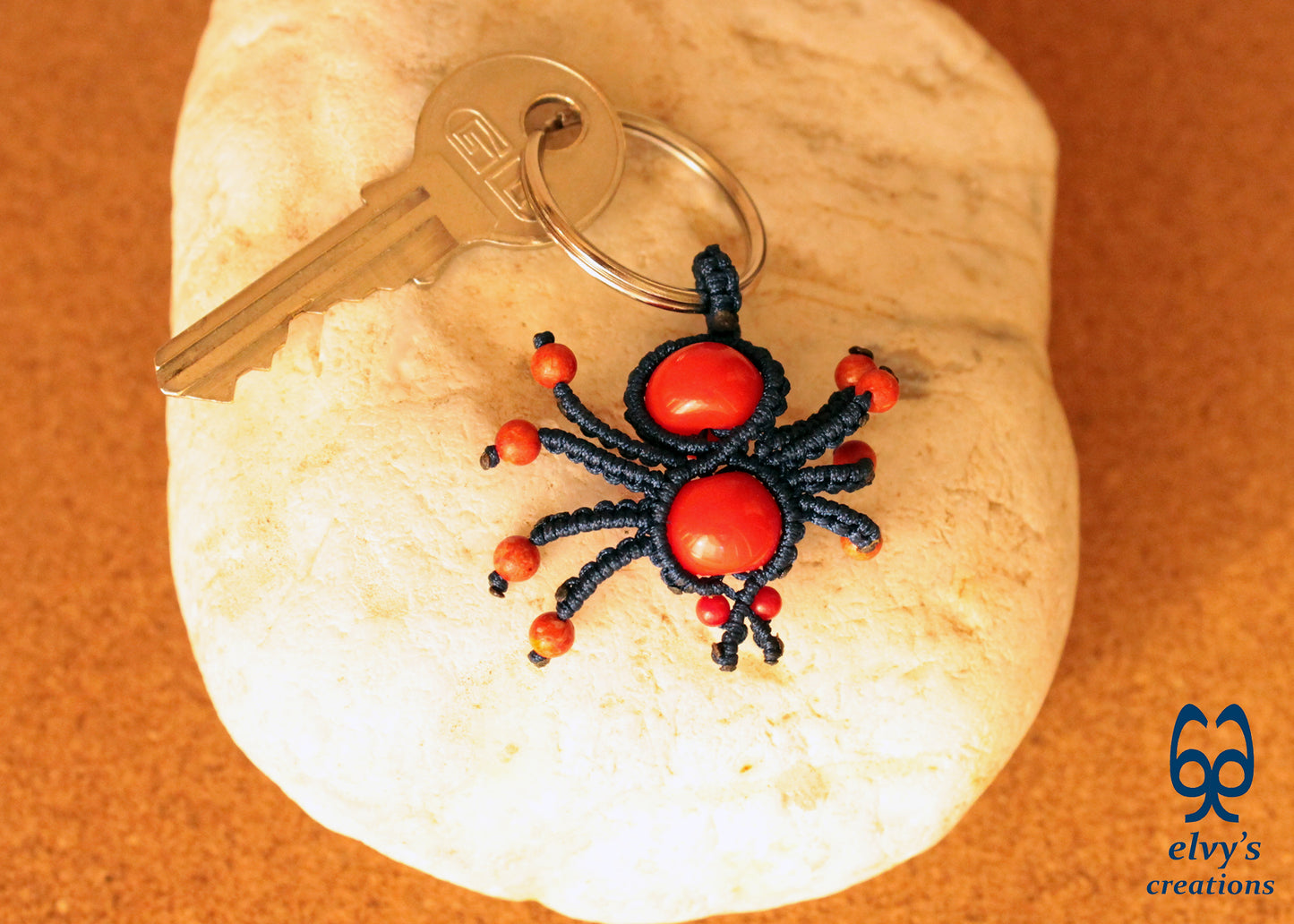 Handmade Macrame Key Chain, Halloween Gift, Small Unique Gift for Woman and Man