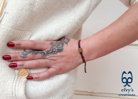 Handmade Macrame Bracelet, Gemstone Beaded Cuff, Unique Birthday Gift for Women and Men