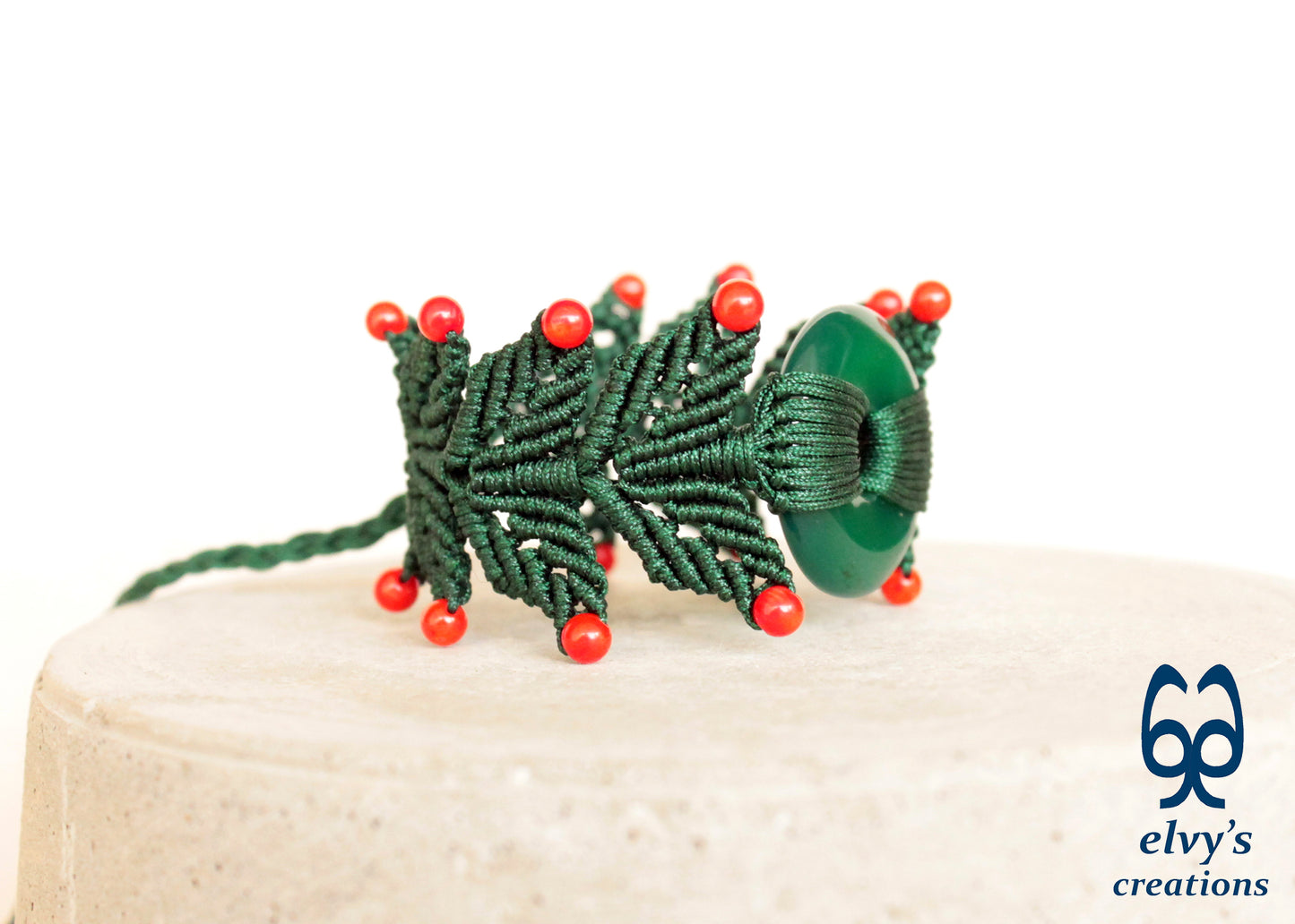 Handmade Macrame Bracelet, Agate Gemstone Beaded Cuff, Unique Birthday Gift for Women