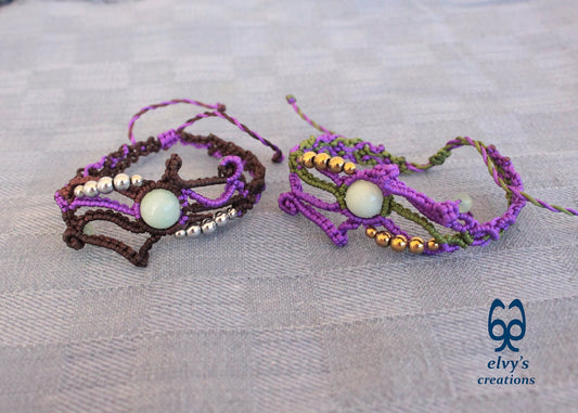 Handmade Macrame Hematite Gemstone Beaded Jewelry