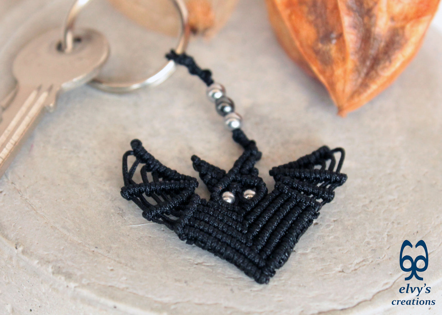 Handmade Macrame Key Chain, Halloween Gift, Small Unique Gift for Woman and Man
