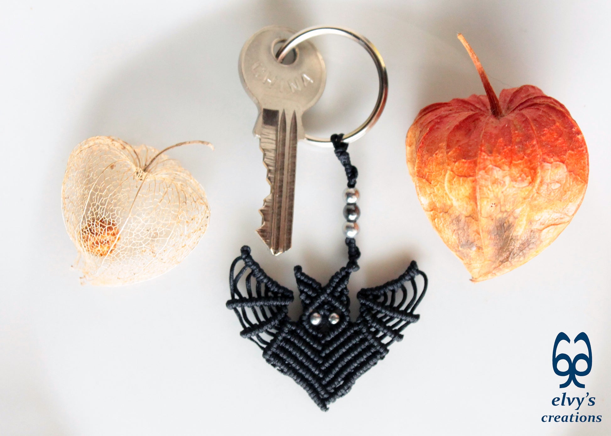 Handmade Macrame Key Chain, Halloween Gift, Small Unique Gift for Woman and Man