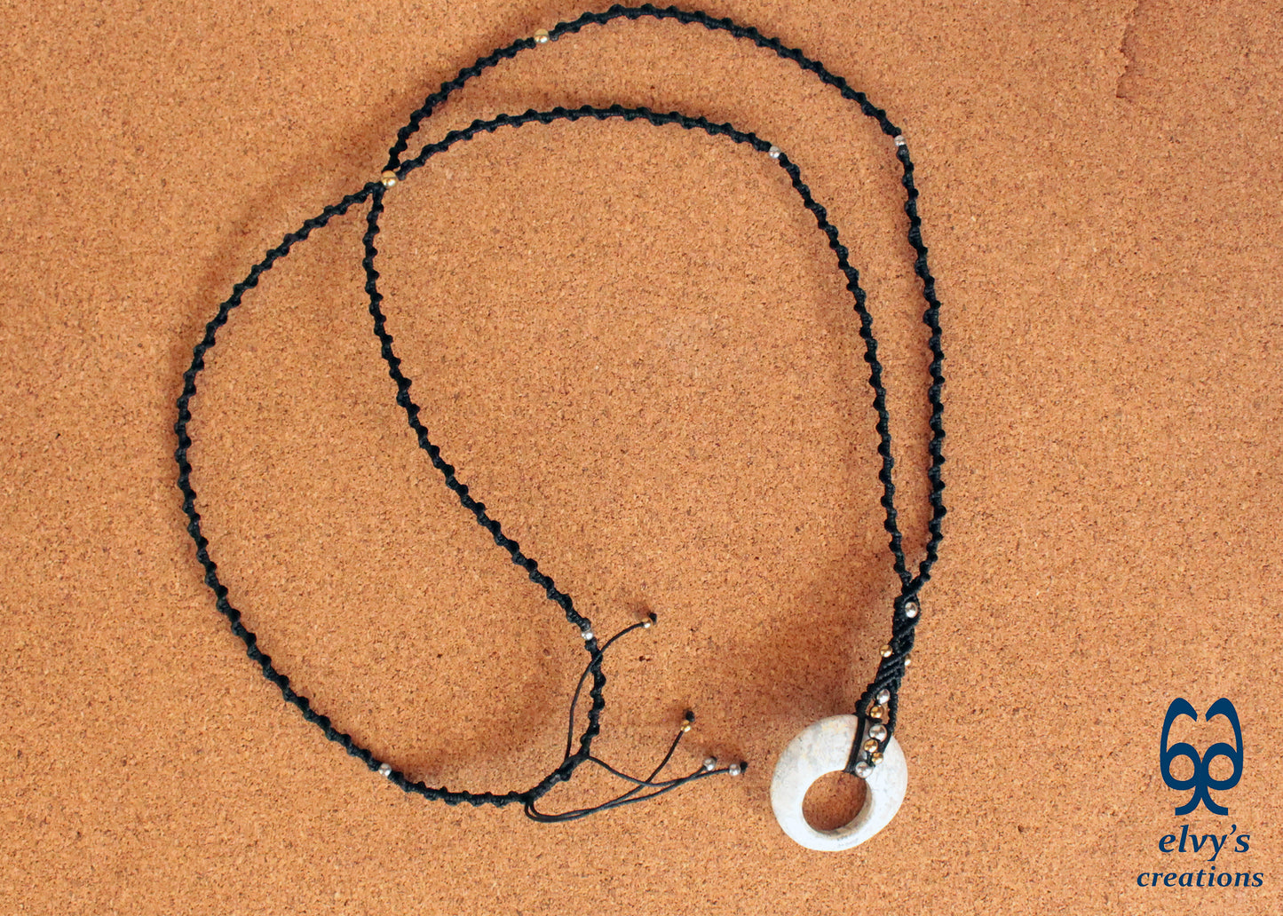 Handmade Macrame Necklace, Beaded Macrame Choker, Unique Birthday Gift for Women and Men